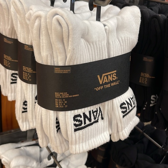 Vans Socks 6 pairs set CREW VANS.
"OFF THE WALL" White/Black 
NWT - Picture 2 of 16